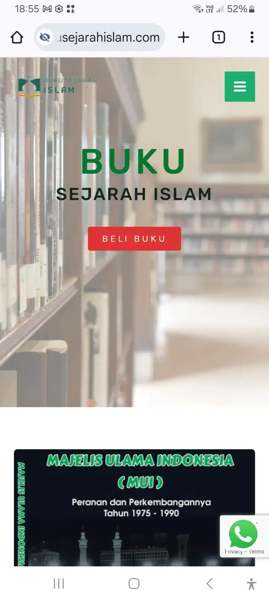 Desain Website Penulis Buku 12 1 Homepage BukuSejarahIslam Com Mobile