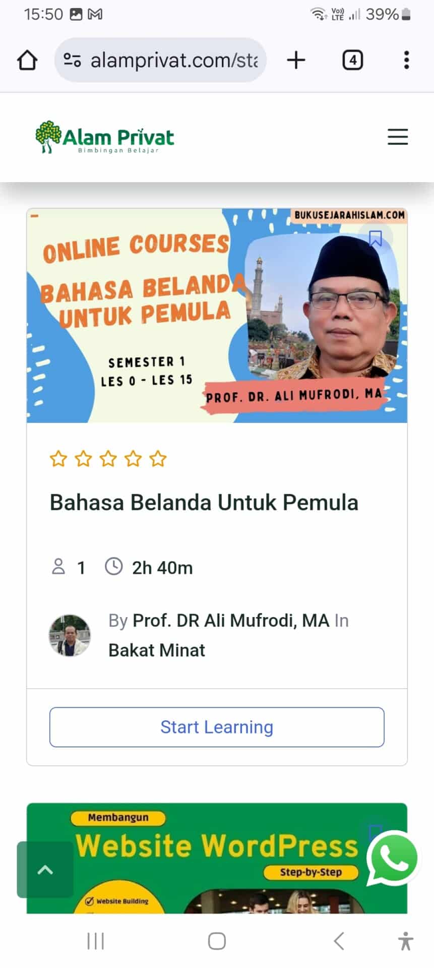 Desain Website Kursus Online 15 4 Courses Archieve Alam Privat mobile