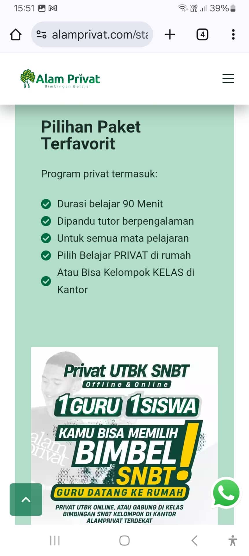 Desain Website Kursus Online 16 5 Halaman Khusus Promo Kelas Privat mobile