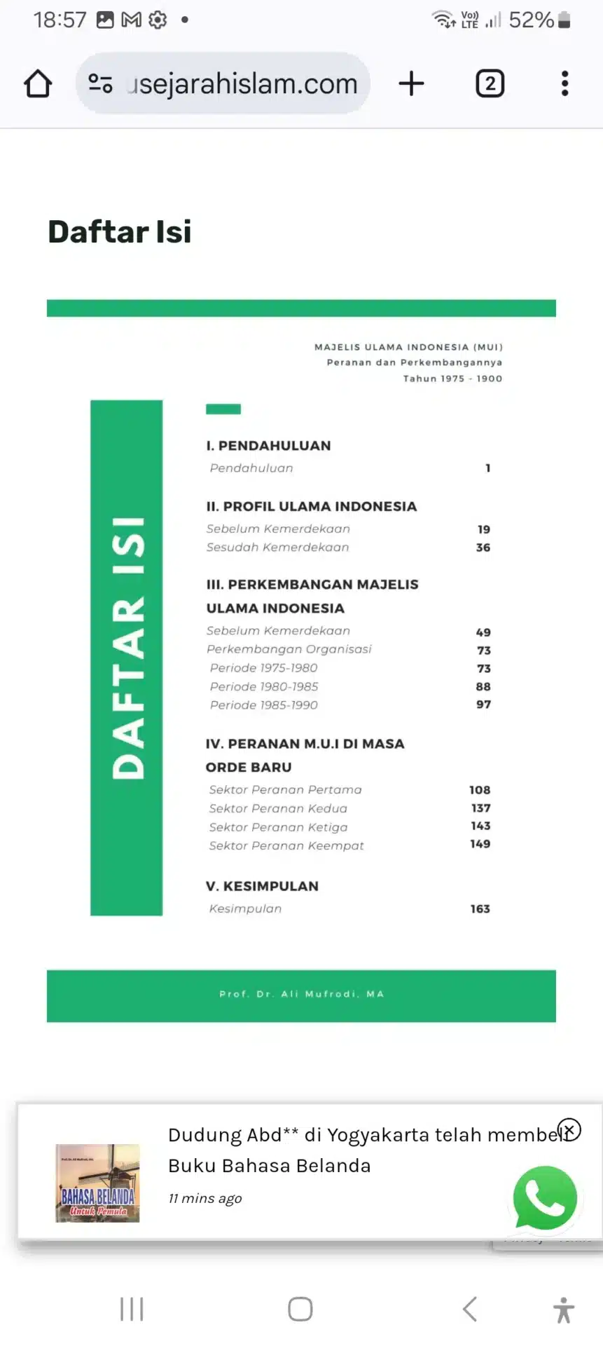 Desain Website Penulis Buku 16 5 Ilustrasi Daftar Isi Buku Mobile