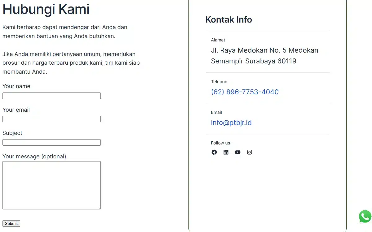 Desain Website Property Developer 5 5 Kontak BJR