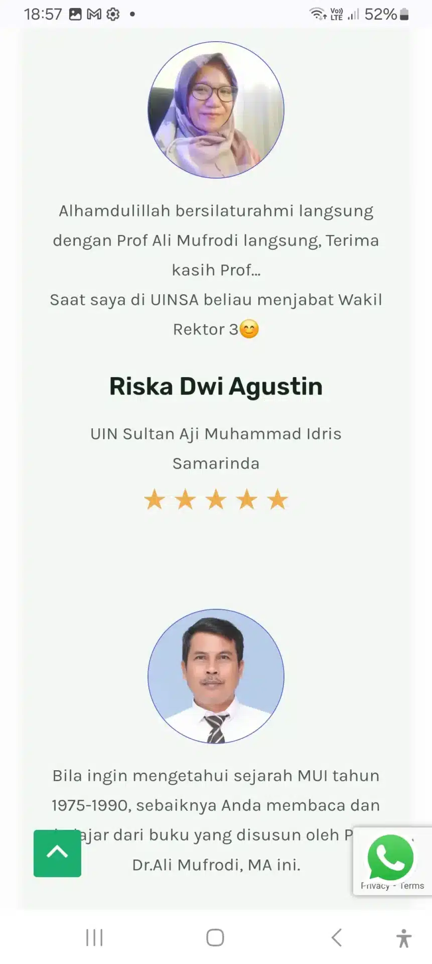 Desain Website Penulis Buku 17 6 Testimoni by Elementor