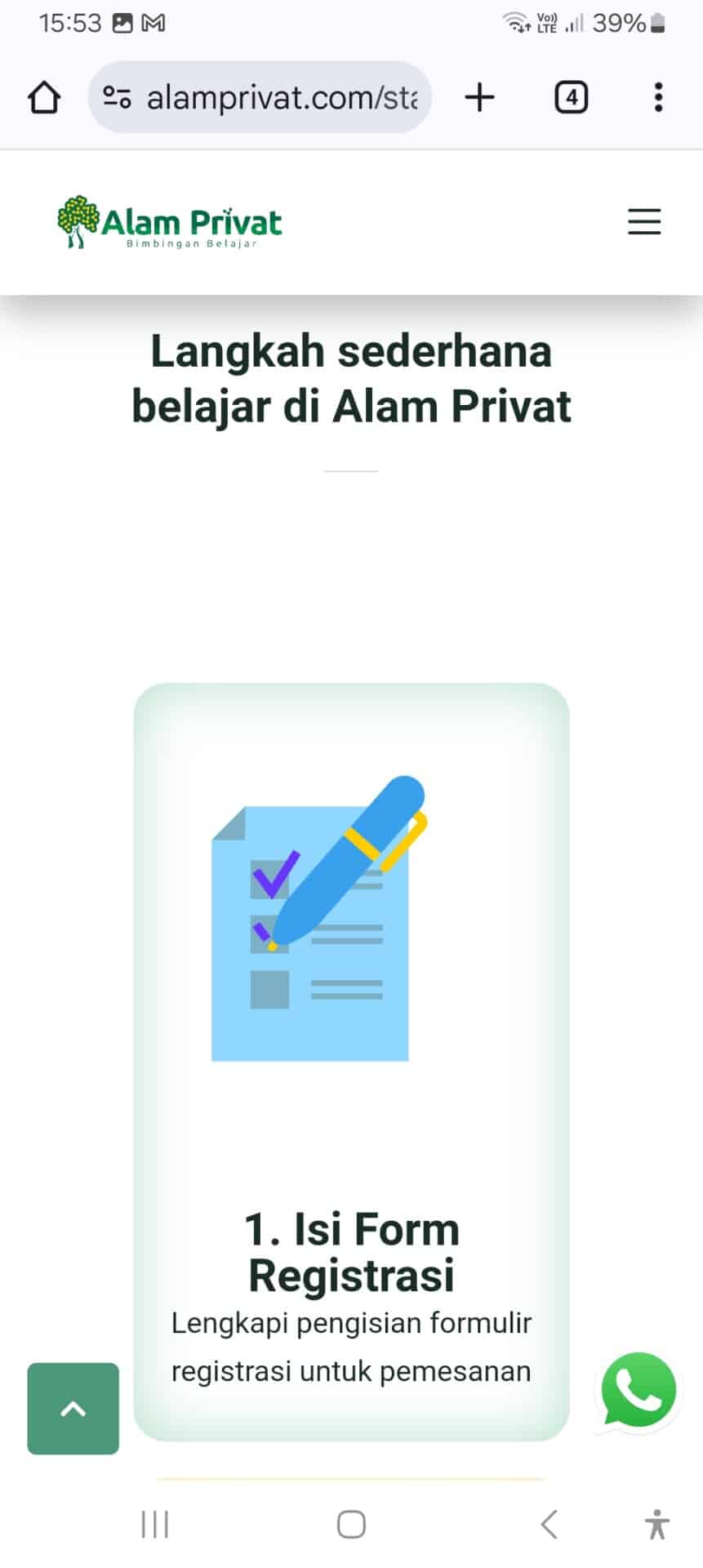 Desain Website Kursus Online 19 8 Customer Journey Alam Privat mobile