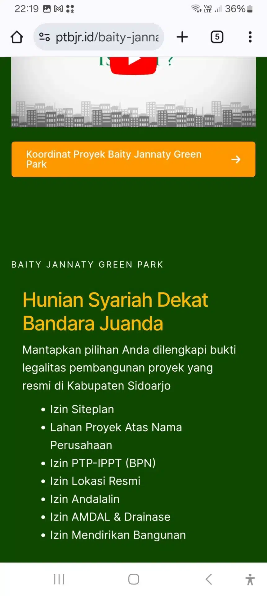Desain Website Property Developer 19 9 BJG BJR mobile